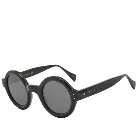 6pm gucci sunglasses|Round frame sunglasses in black acetate .